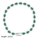 عصفور كريستال انسيال فضة تنس عيار 925 بتصميم كمثري اخضر مرصع بالزركون